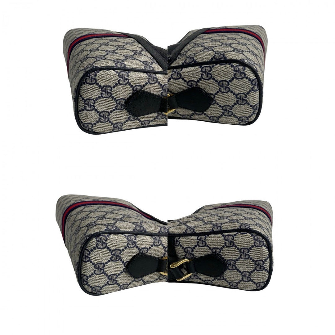 GUCCI Shoulder Bag leather Navy Sherry line