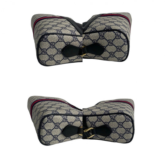 GUCCI Shoulder Bag leather Navy Sherry line