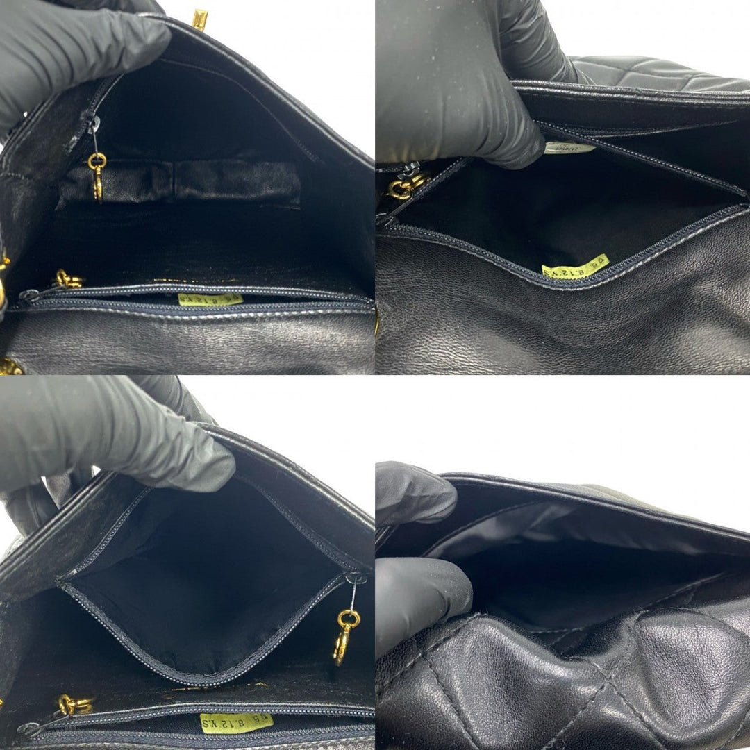 CHANEL Shoulder Bag lambskin black Matrasse