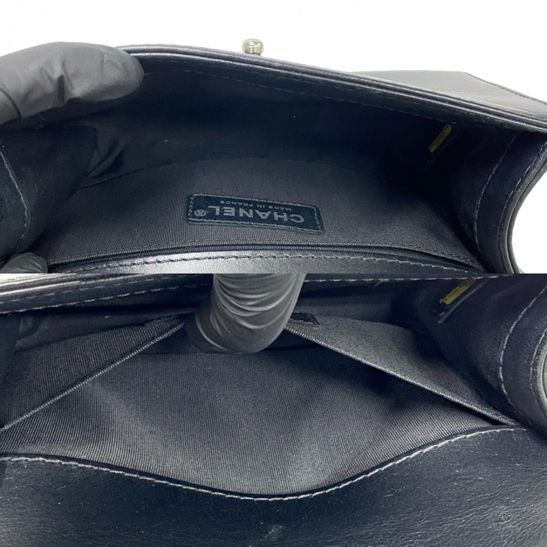CHANEL Shoulder Bag leather black Boy chanel