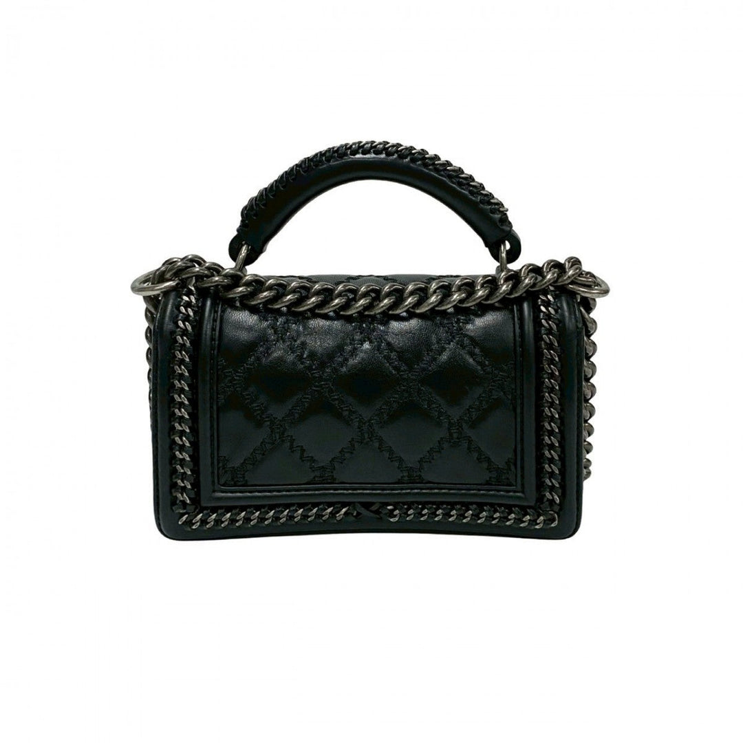 CHANEL Shoulder Bag leather black Boy chanel