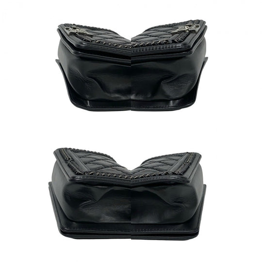 CHANEL Shoulder Bag leather black Boy chanel