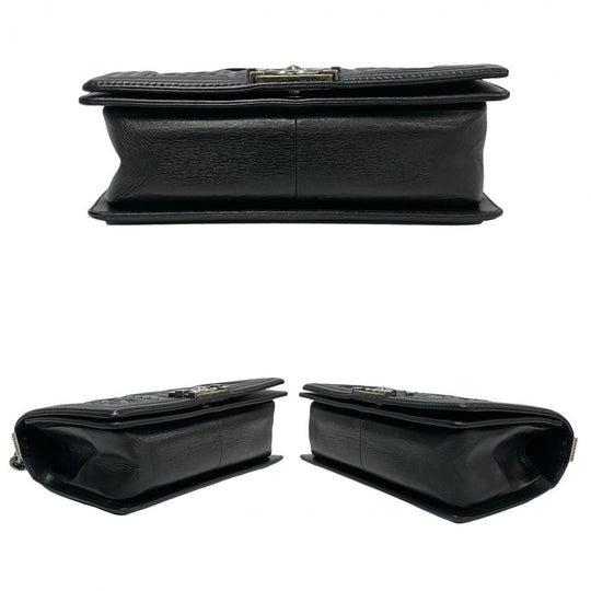 CHANEL Shoulder Bag leather black Boy chanel