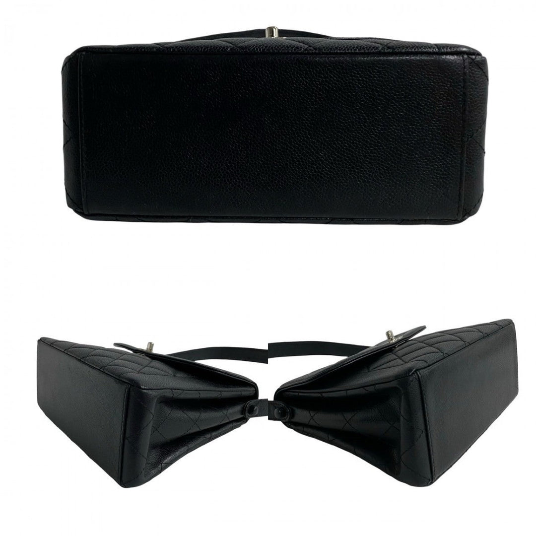 CHANEL Shoulder Bag Matt caviar skin black Matrasse