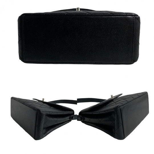 CHANEL Shoulder Bag Matt caviar skin black Matrasse