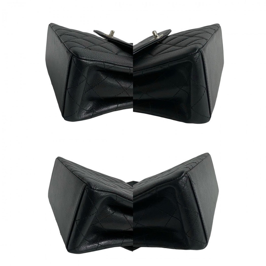 CHANEL Shoulder Bag Matt caviar skin black Matrasse