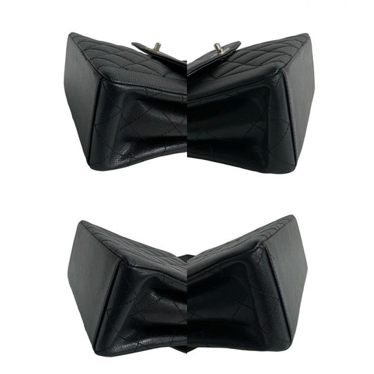 CHANEL Shoulder Bag Matt caviar skin black Matrasse