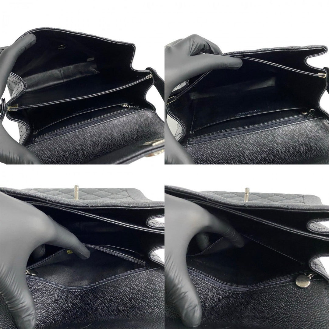 CHANEL Shoulder Bag Matt caviar skin black Matrasse