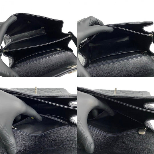 CHANEL Shoulder Bag Matt caviar skin black Matrasse