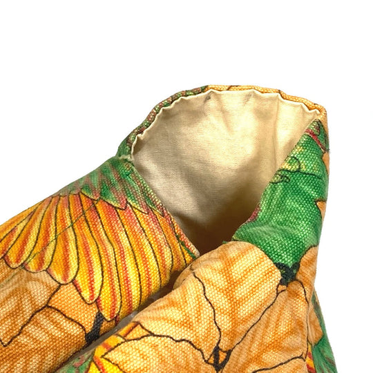 HERMES Tote Bag canvas Orange Shoulder Bag Shoulder Bag bird pattern Women Used Authentic