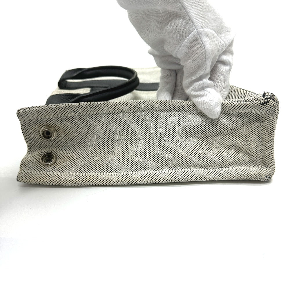 HERMES Tote Bag Toile H, Leather gray Sac Arne PM Women Used Authentic