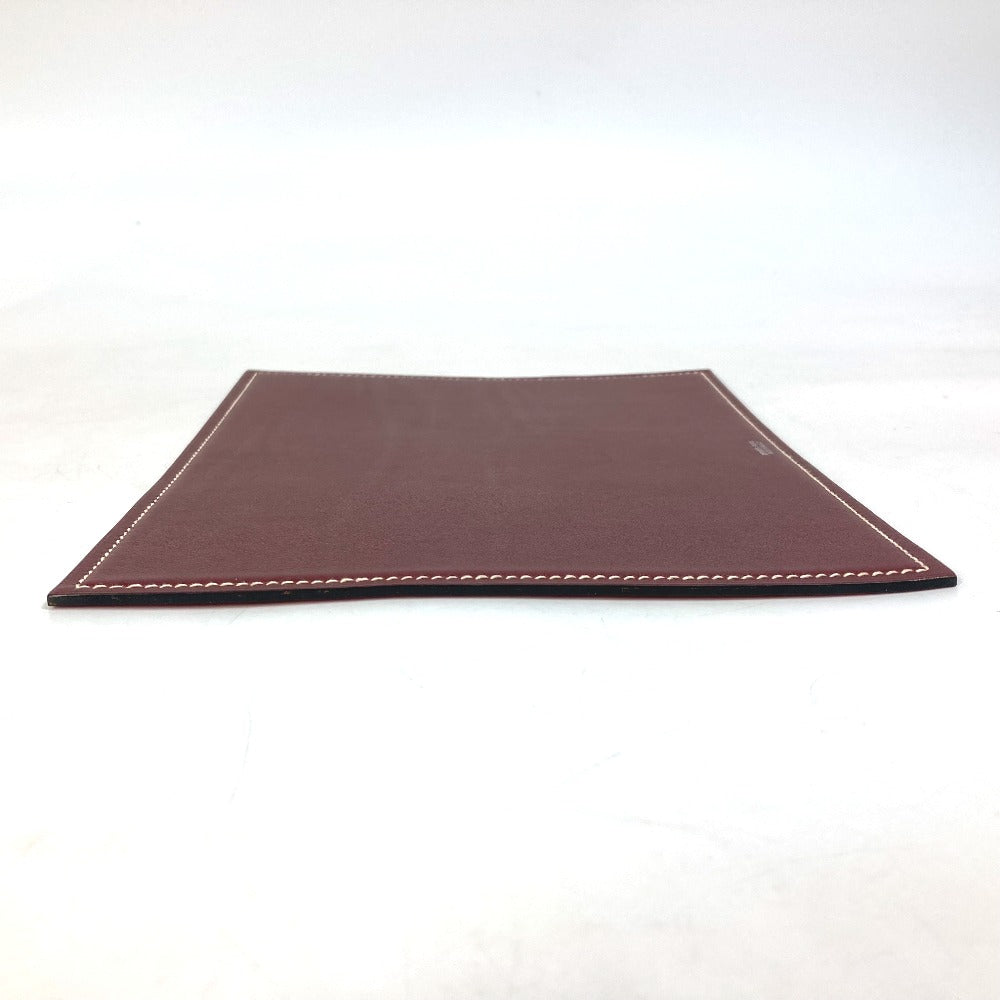 HERMES Other miscellaneous goods leather Red reversible Mouse pad Women(Unisex) Used Authentic