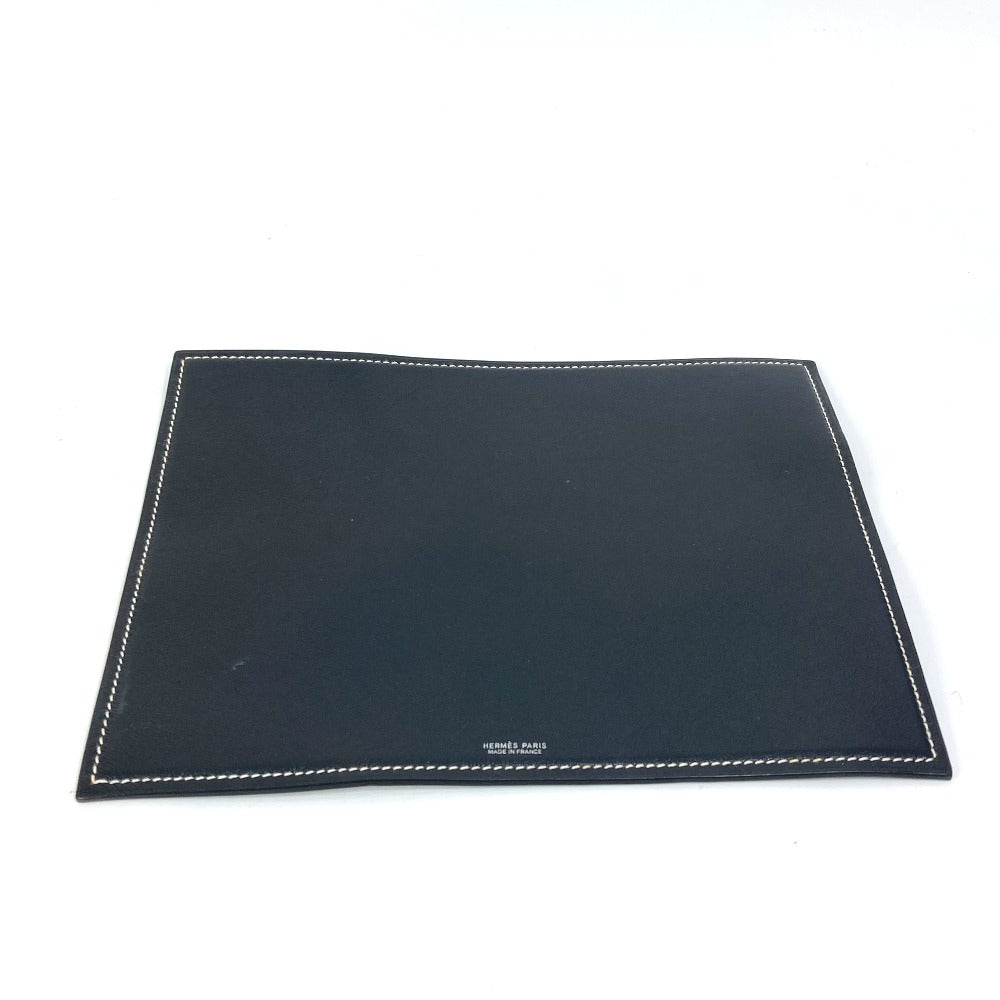 HERMES Other miscellaneous goods leather blue reversible Mouse pad Women(Unisex) Used Authentic