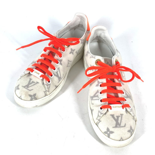 LOUIS VUITTON sneakers PVC white Front Row Line Monogram Lace Shoes Shoes Women 36 Used Authentic