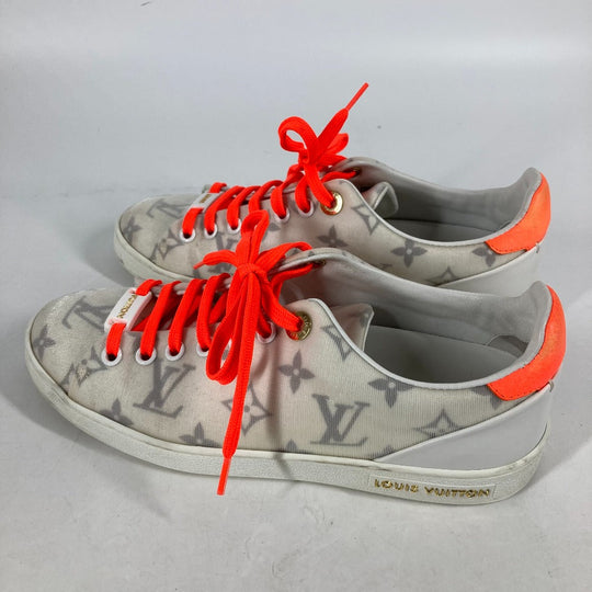LOUIS VUITTON sneakers PVC white Front Row Line Monogram Lace Shoes Shoes Women 36 Used Authentic