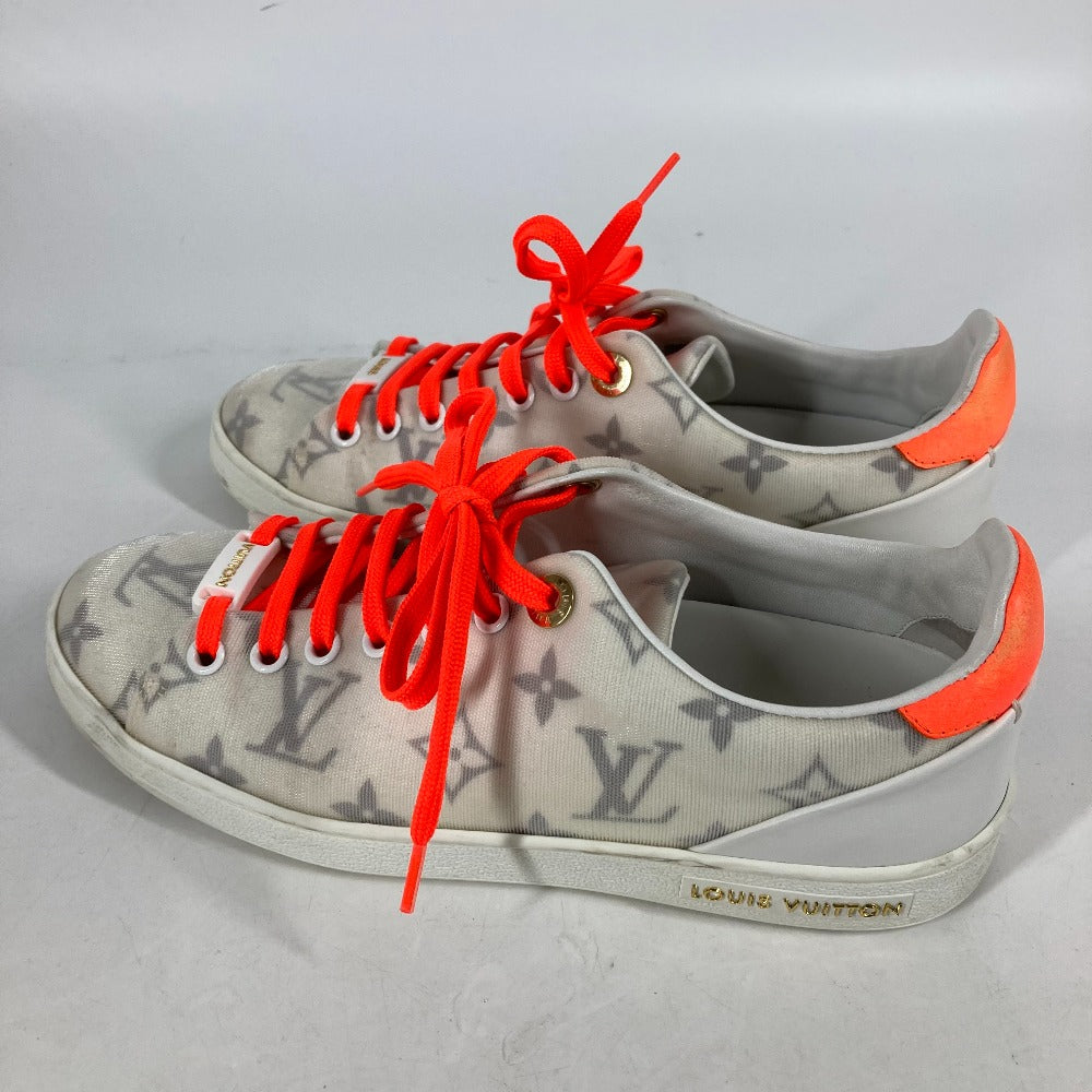LOUIS VUITTON sneakers PVC white Front Row Line Monogram Lace Shoes Shoes Women 36 Used Authentic