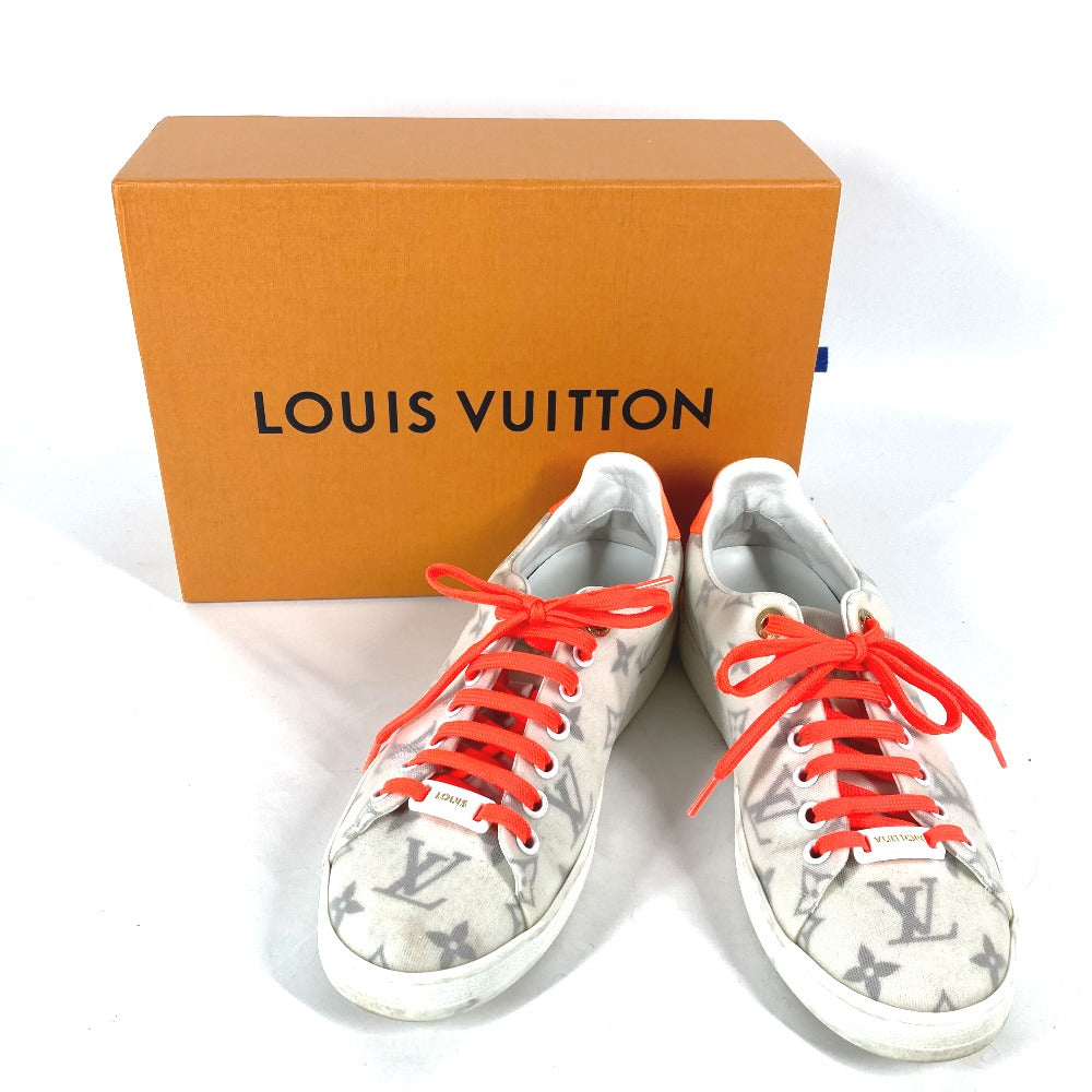 LOUIS VUITTON sneakers PVC white Front Row Line Monogram Lace Shoes Shoes Women 36 Used Authentic