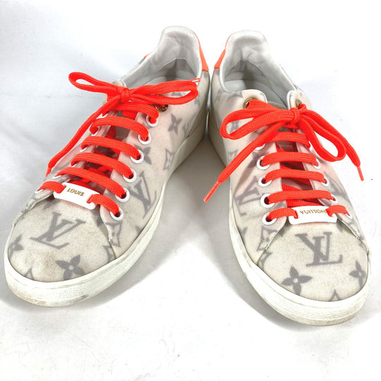 LOUIS VUITTON sneakers PVC white Front Row Line Monogram Lace Shoes Shoes Women 36 Used Authentic