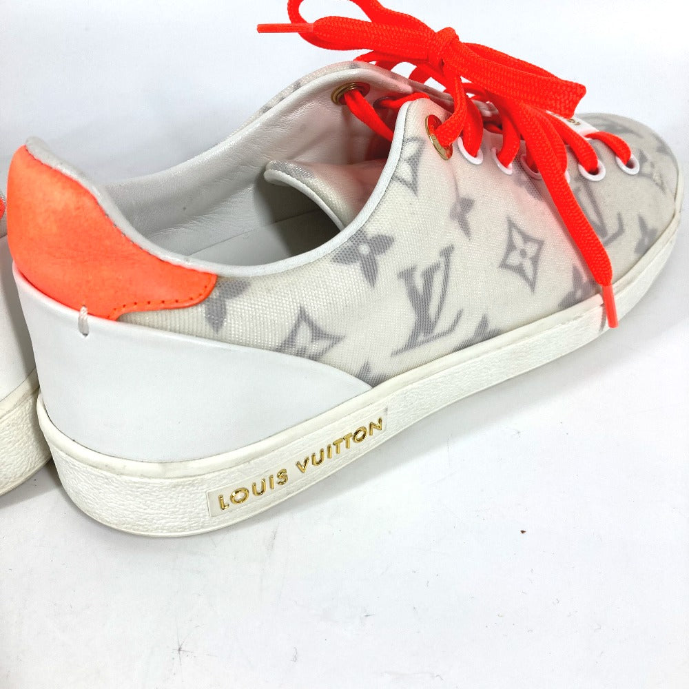LOUIS VUITTON sneakers PVC white Front Row Line Monogram Lace Shoes Shoes Women 36 Used Authentic