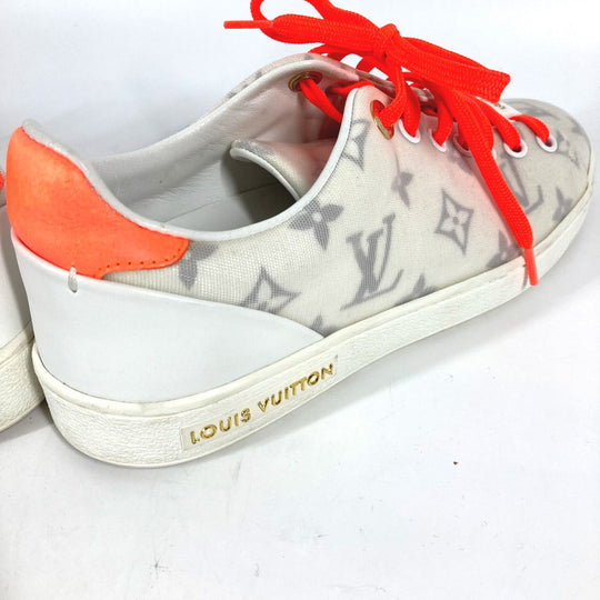 LOUIS VUITTON sneakers PVC white Front Row Line Monogram Lace Shoes Shoes Women 36 Used Authentic