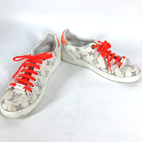 LOUIS VUITTON sneakers PVC white Front Row Line Monogram Lace Shoes Shoes Women 36 Used Authentic