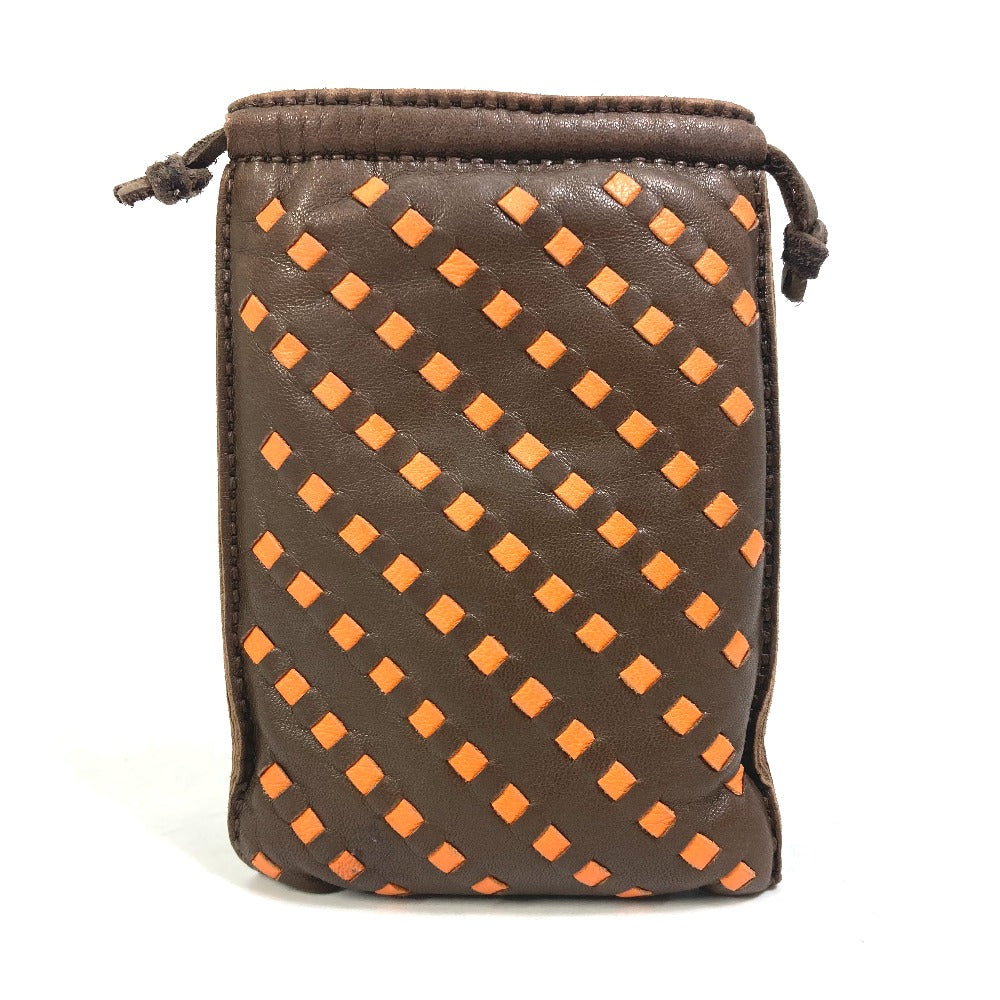 HERMES Pouch Anyo Miro Brown Pochette Pillow PM Women Used Authentic