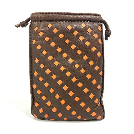 HERMES Pouch Anyo Miro Brown Pochette Pillow PM Women Used Authentic