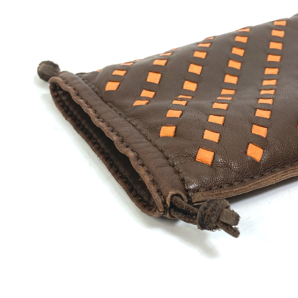 HERMES Pouch Anyo Miro Brown Pochette Pillow PM Women Used Authentic