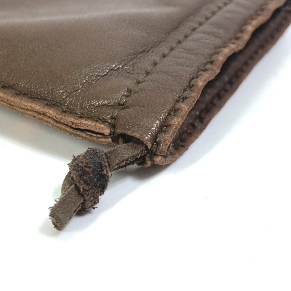 HERMES Pouch Anyo Miro Brown Pochette Pillow PM Women Used Authentic