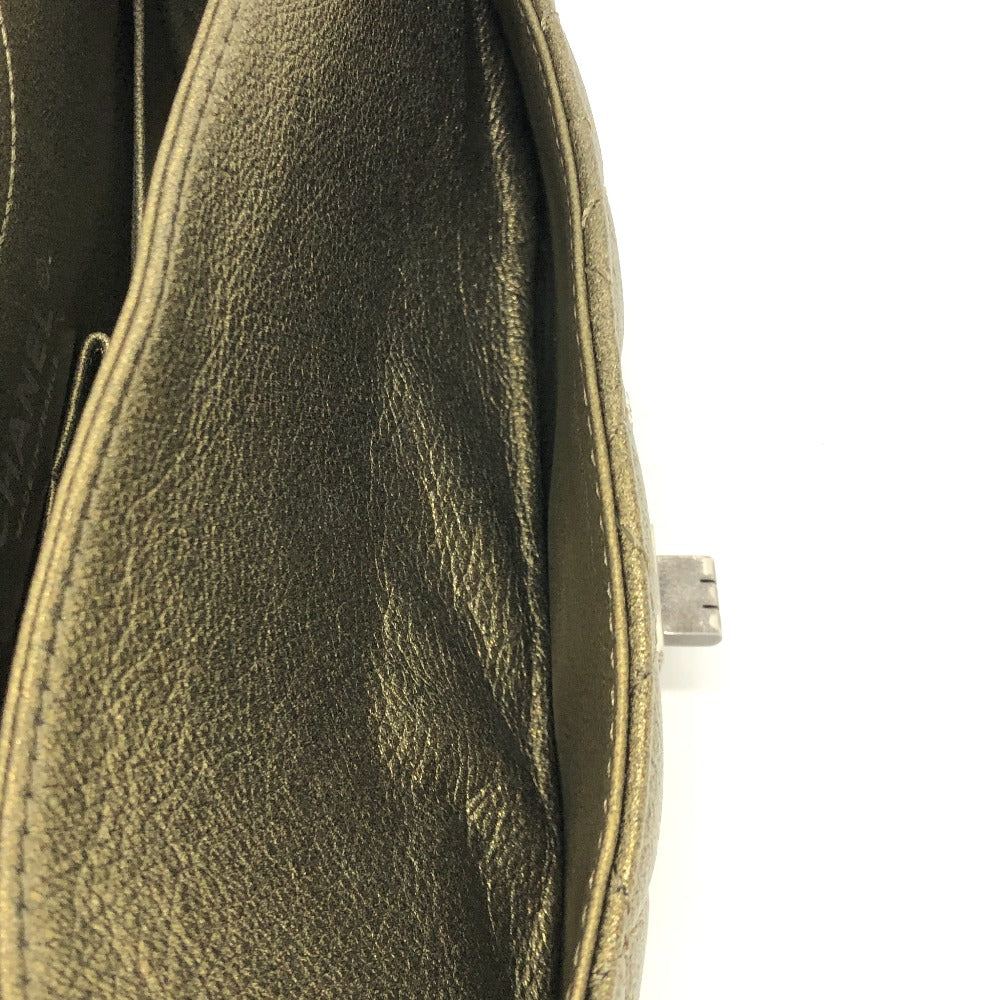 CHANEL Shoulder Bag Calfskin gold 2.55 metal fittings Matelasse quilting Women Used Authentic