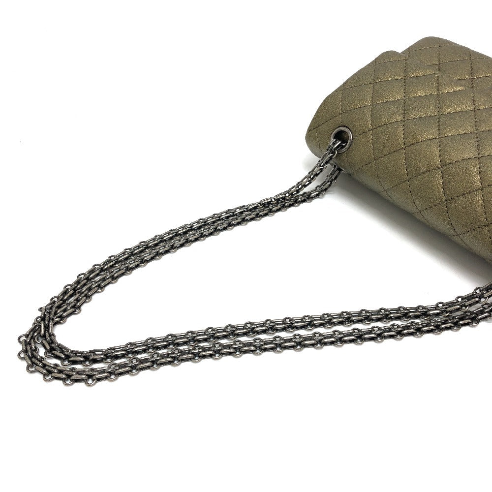 CHANEL Shoulder Bag Calfskin gold 2.55 metal fittings Matelasse quilting Women Used Authentic
