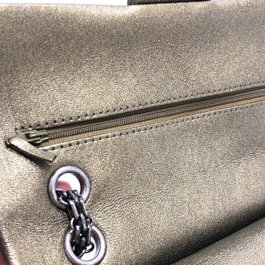 CHANEL Shoulder Bag Calfskin gold 2.55 metal fittings Matelasse quilting Women Used Authentic