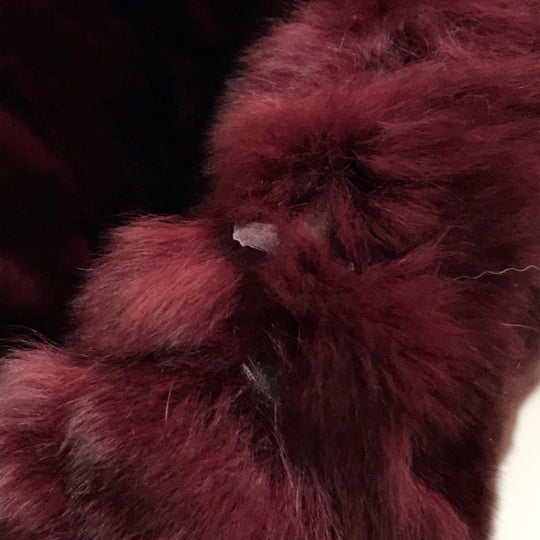 CHANEL Scarf fur Bordeaux CC COCO Mark fur Women Used Authentic