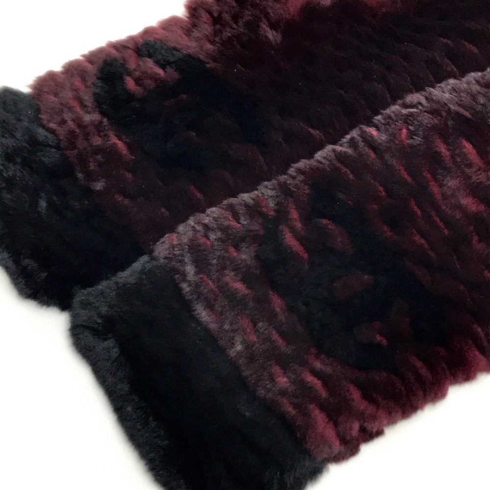CHANEL Scarf fur Bordeaux CC COCO Mark fur Women Used Authentic