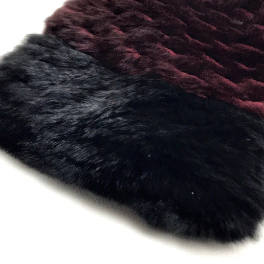 CHANEL Scarf fur Bordeaux CC COCO Mark fur Women Used Authentic