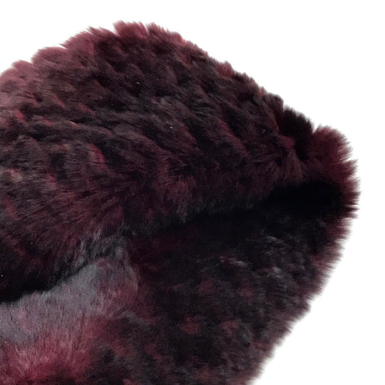 CHANEL Scarf fur Bordeaux CC COCO Mark fur Women Used Authentic