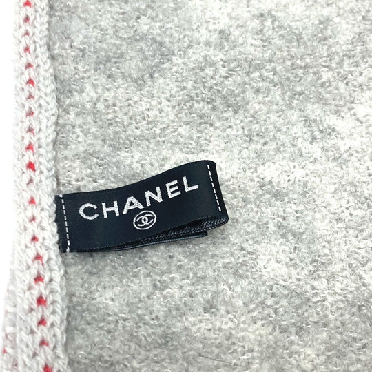 CHANEL Scarf cashmere gray 2024 model COCO Mark Women Used Authentic