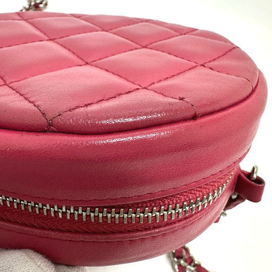 CHANEL Shoulder Bag lambskin beige COCO Mark round Women Used Authentic