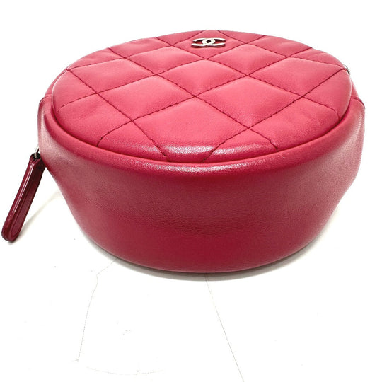 CHANEL Shoulder Bag lambskin beige COCO Mark round Women Used Authentic