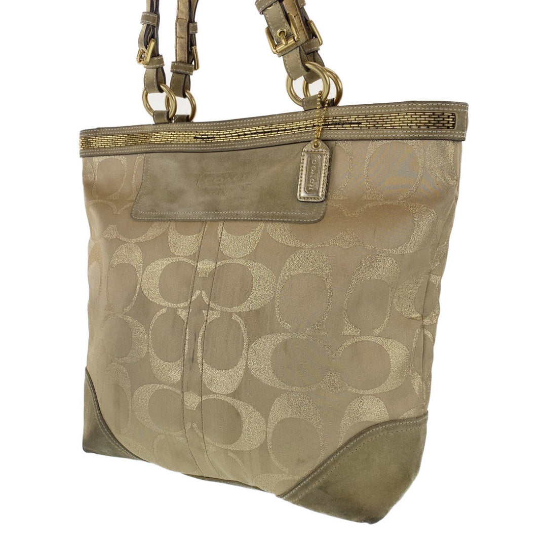 COACH Tote Bag F06J-10390 canvas beige Signature