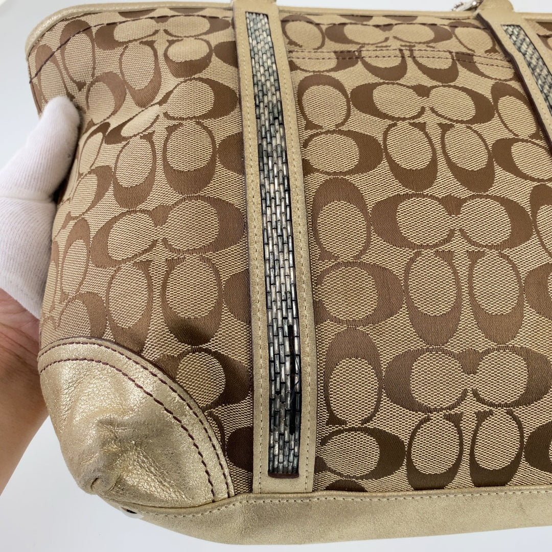 COACH Tote Bag G05J-8K52 leather Brown Signature