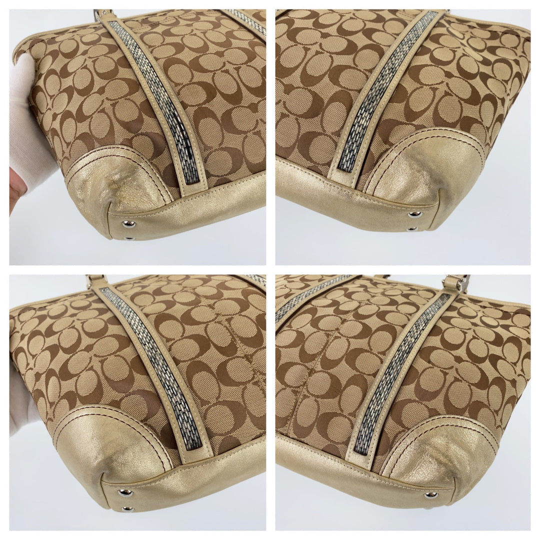 COACH Tote Bag G05J-8K52 leather Brown Signature