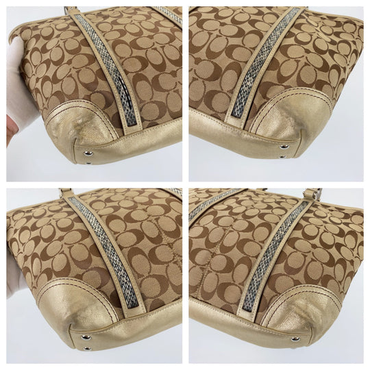 COACH Tote Bag G05J-8K52 leather Brown Signature