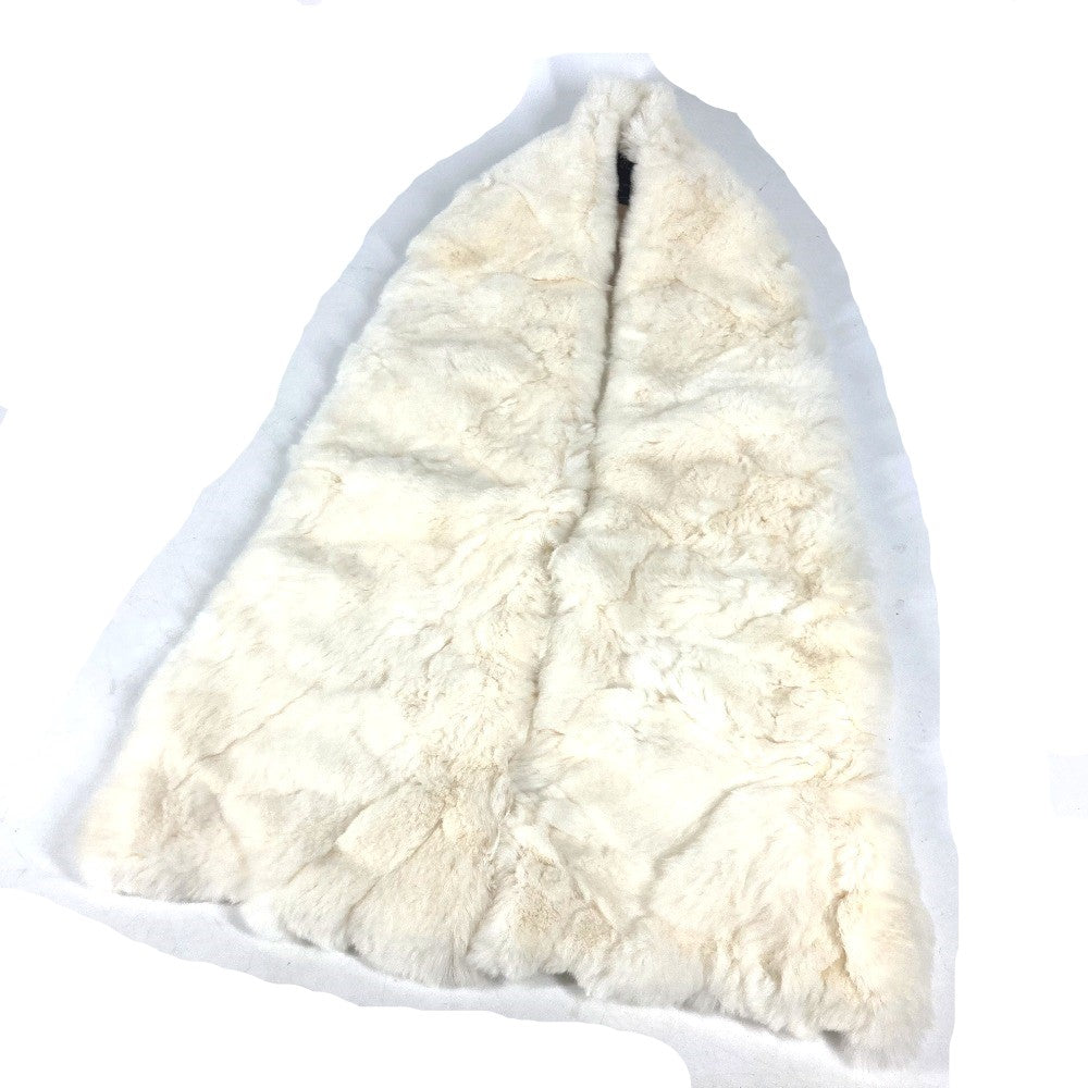 CHANEL Scarf Fur , Lapin white fur Women Used Authentic