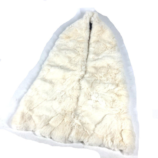 CHANEL Scarf Fur , Lapin white fur Women Used Authentic