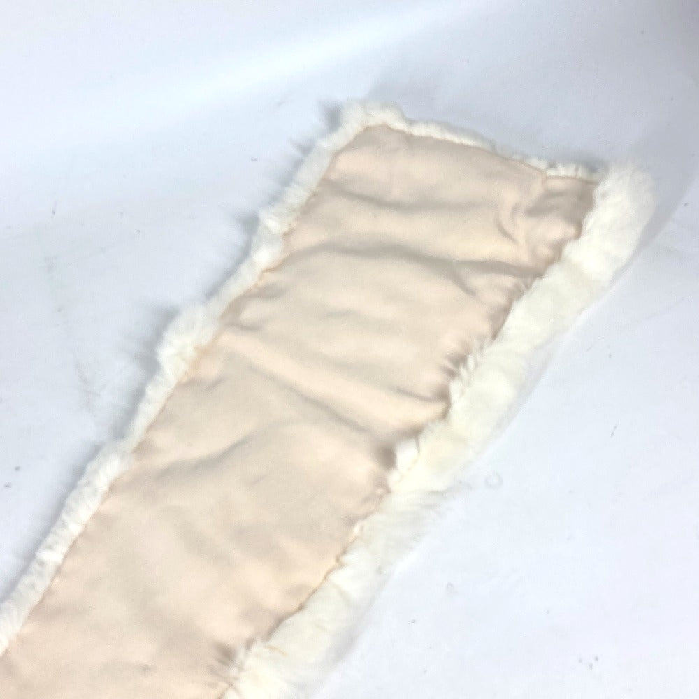 CHANEL Scarf Fur , Lapin white fur Women Used Authentic