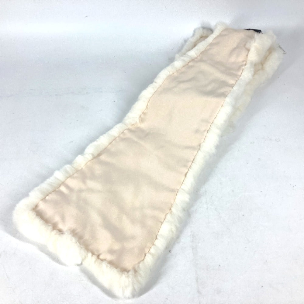 CHANEL Scarf Fur , Lapin white fur Women Used Authentic