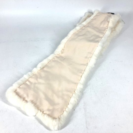CHANEL Scarf Fur , Lapin white fur Women Used Authentic