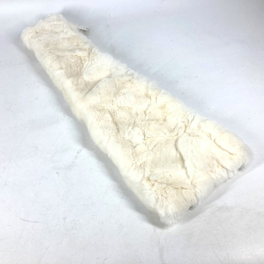 CHANEL Scarf Fur , Lapin white fur Women Used Authentic