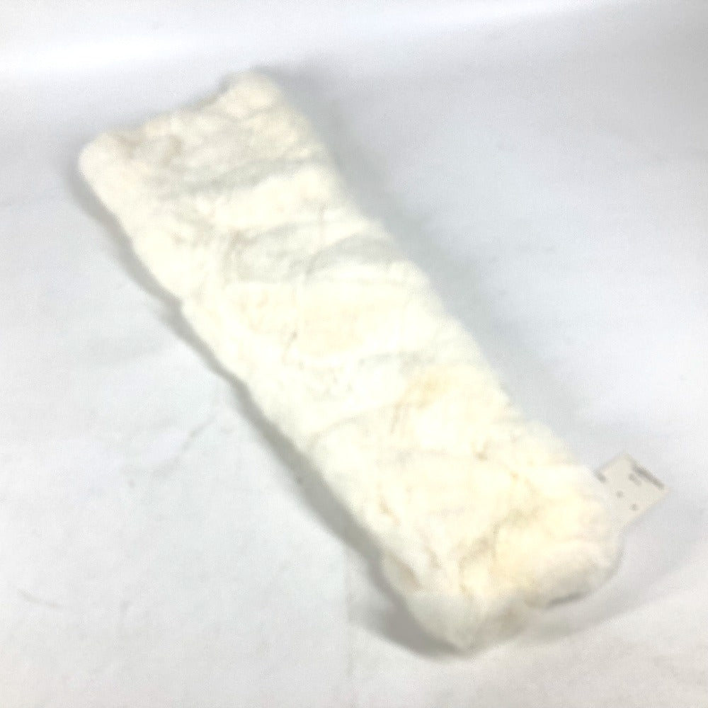 CHANEL Scarf Fur , Lapin white fur Women Used Authentic